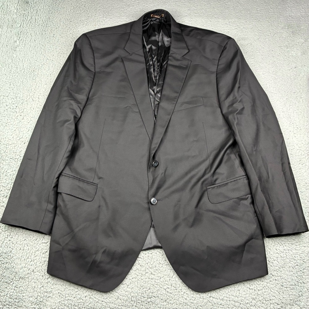Peter Millar Black Wool Sport Coat Blazer Men's 50 Tall Union Made Canada